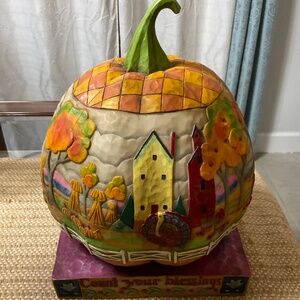 Jim Shore Pumpkin “Count Your Blessings “ Thanksgiving THEME
